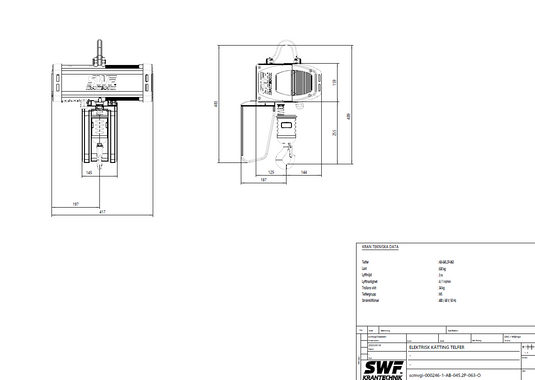 SWF Krantechnik Elektrisk kättingtelfer - EWL 3mtr WLL: 630 Kg, 400V, 4/1m/min