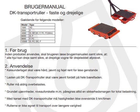 Fyns Kran Udstyr A/S Transportrulle 4000 FC mini  komposit mått: 85x90x115 max bel. 4T