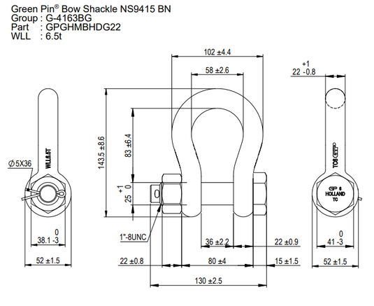 Schackel Green Pin® G-4163 - WLL: 6,5T