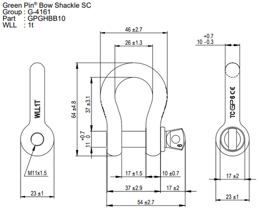 Schackel Green Pin® G-4161 - WLL: 42.5T