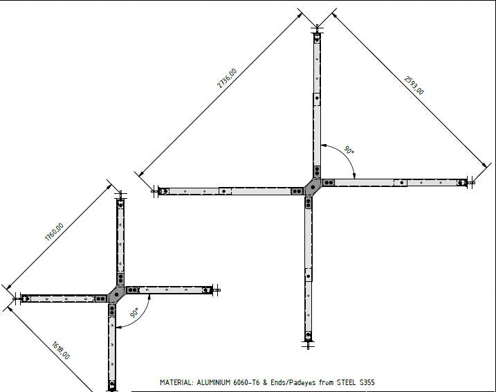 Ladda bild i galleriet, Uthyrning Lasto Kryssok Aluminium WLL 10T
