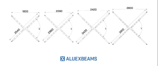 Aluexbeams Aluex 10 KryssOk  Aluminium 2550-3910mm WLL 10T