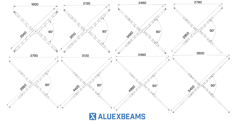 Ladda bild i galleriet, Aluexbeams Aluex 10+ KryssOk  Aluminium 2540-5400mm WLL 10T
