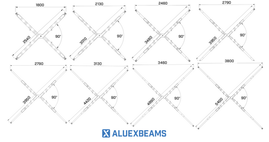 Aluexbeams Aluex 10+ KryssOk  Aluminium 2540-5400mm WLL 10T