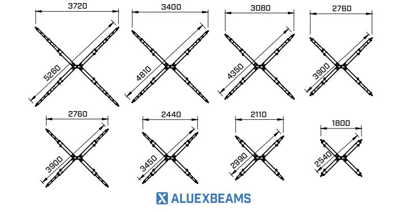 Ladda bild i galleriet, Aluexbeams Aluex 18+ KryssOk  Aluminium 2540-5260mm WLL 18T
