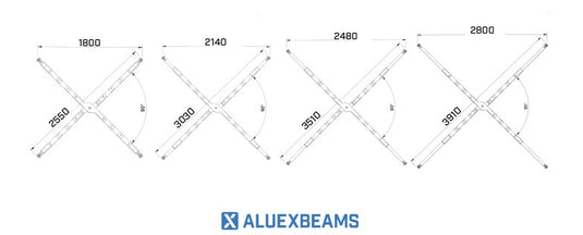 Aluexbeams Aluex 5 KryssOk  Aluminium 2550-3910mm WLL 5T