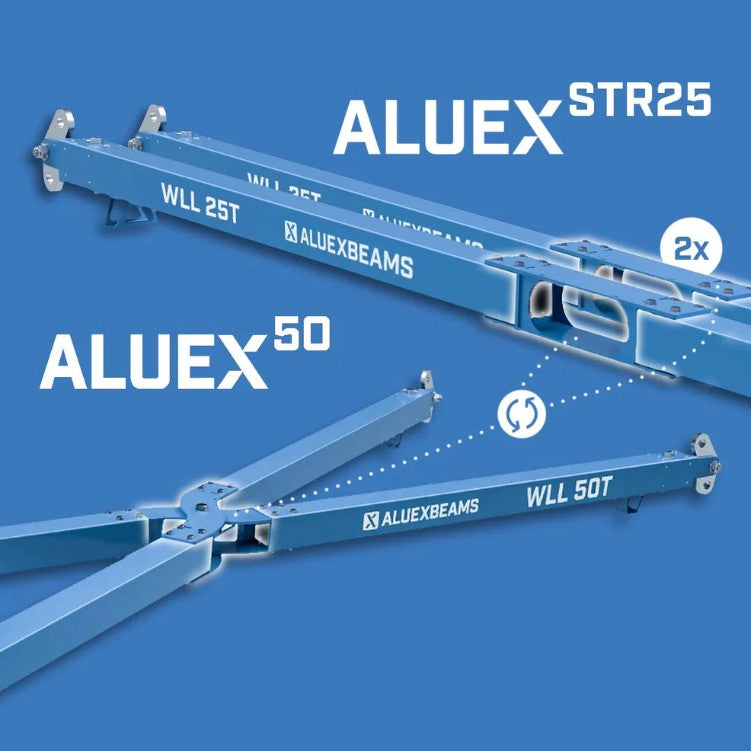 Ladda bild i galleriet, Aluexbeams Aluex Spridarbalk STR 25 Stål 7330-12400 mm WLL 25T
