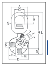 Crosby Alloy Krok med kullagerlekare L-3322B - WLL: 15 T