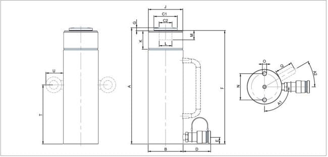 Ladda bild i galleriet, Holmatro HGC 35 S Hydraulisk Domkraft WLL 35T Cylinder slaglängd: 50mm
