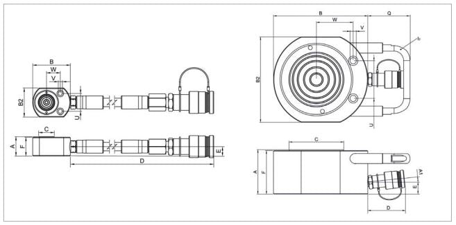 Ladda bild i galleriet, Holmatro HFC 5 S Hydraulisk Domkraft WLL 5T Cylinder slaglängd: 15mm
