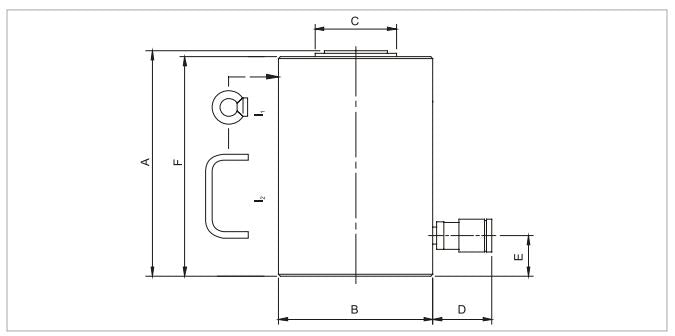 Ladda bild i galleriet, Holmatro HJ Låsmutter Cylinder G15 WLL 50T Cylinder slaglängd: 150mm
