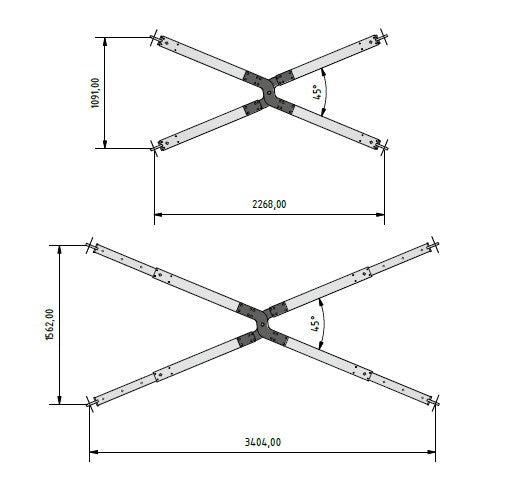 Uthyrning Kryssok Aluminium Lasto WLL 20T. Pris / dygn.