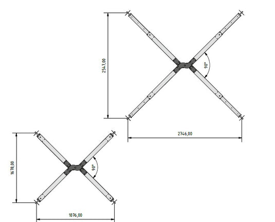 Uthyrning Kryssok Aluminium Lasto  WLL 10T. Pris / dygn.