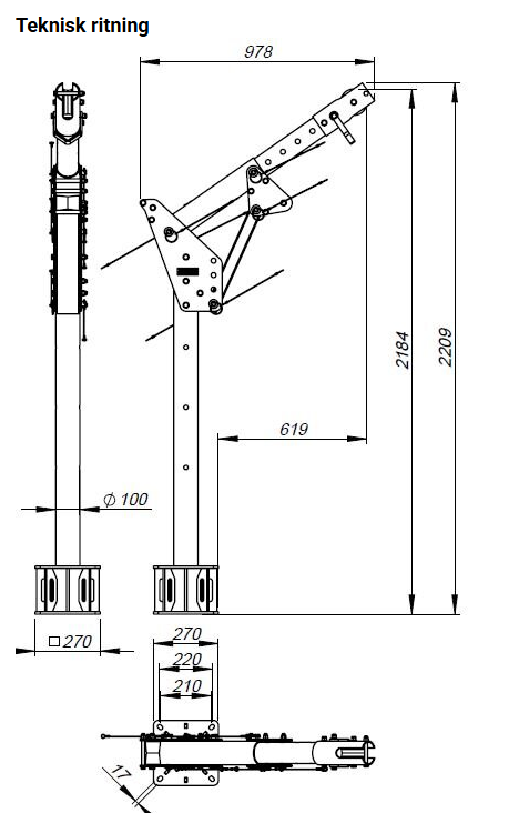 Ladda bild i galleriet, Protekt Davitkran PVD - Aluminium WLL 130kg
