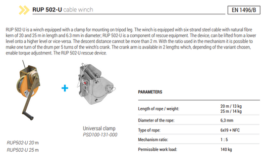 Protekt Davitkran PVD - Aluminium WLL 130kg