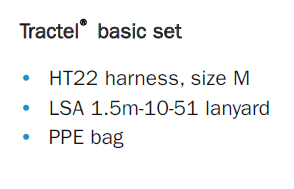 Ladda bild i galleriet, Tractel Basic-set HT22- Harness + LSA 1.5m10-51 lanyard+PPE bag-stl M
