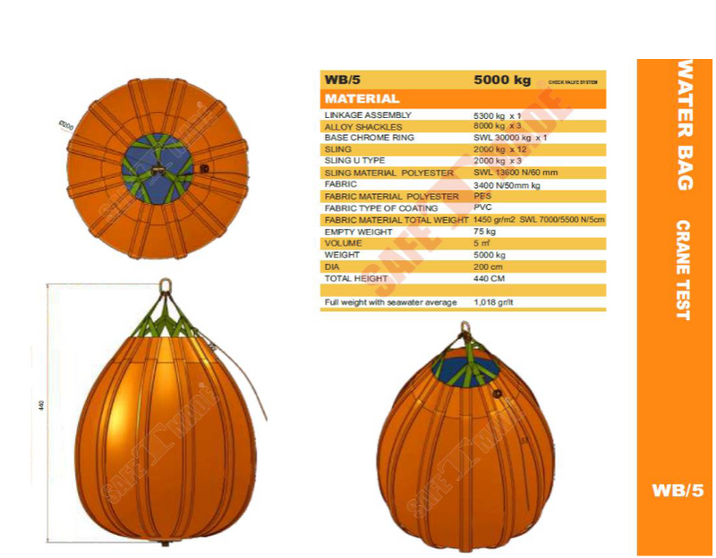 Ladda bild i galleriet, Uthyrning Safe T Made Vattensäck för marin provbelastning WLL 5.5T. Pris / dygn.
