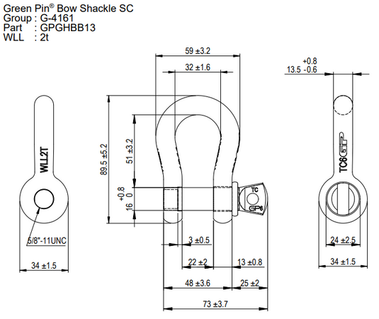 Schackel Green Pin® G-4161 - WLL: 2,0 T