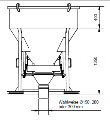 Eichinger® Concrete skip flexible pipe skip 1016L.10 - CAP: 750 L