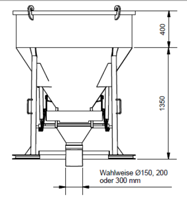 Skip Pipe Eichinger® Concrete skip-flexible pipe skip 1016L.12 - CAP: 1000 L - Se ...