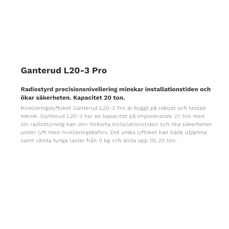 Ladda bild i galleriet, Ganterud® L20-3 Pro Lyftok med nivellering frikoppling blixtljusvarnare WLL 20T
